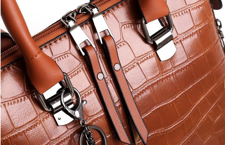 Luxury Crocodile Pattern Handbag Set for Women