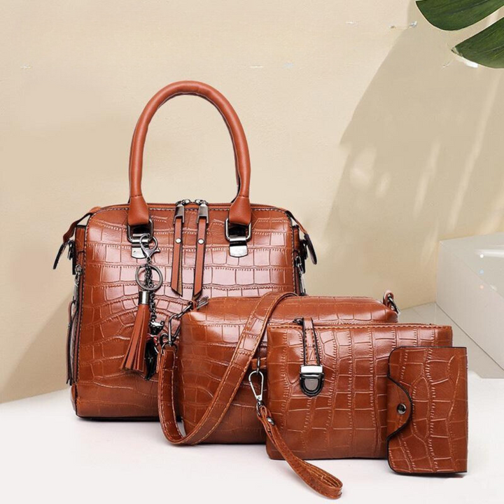 Luxury Crocodile Pattern Handbag Set for Women