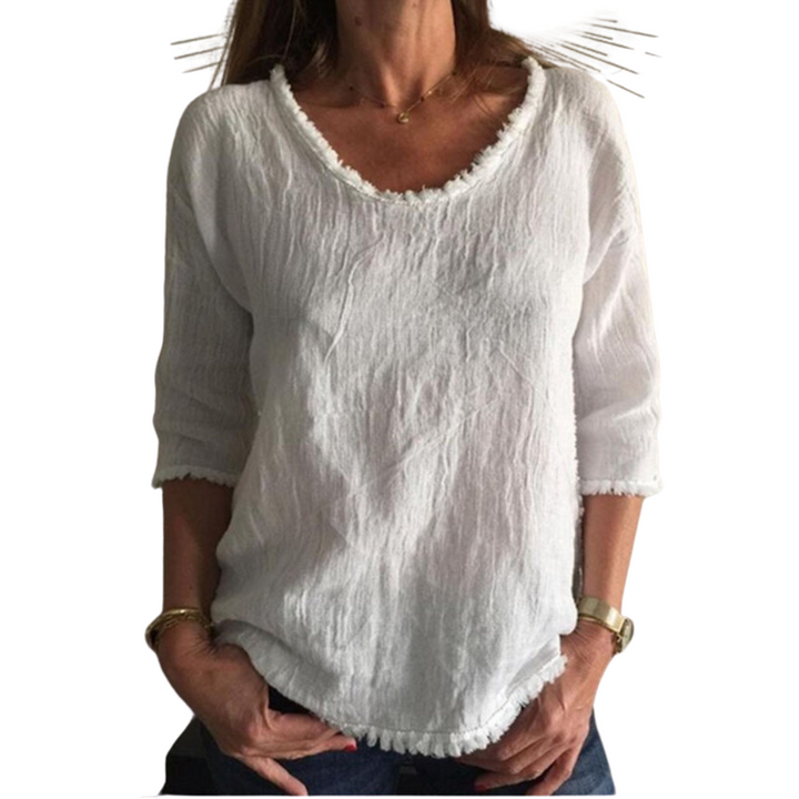 Elegant O-Neck Casual Shirt for Women