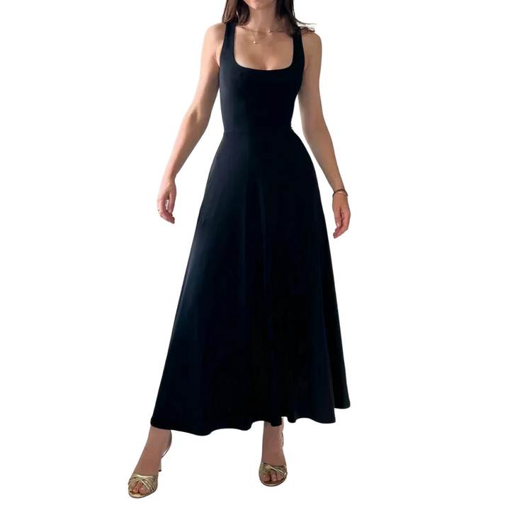 Elegant Fit and Flare Midi Dress for Women