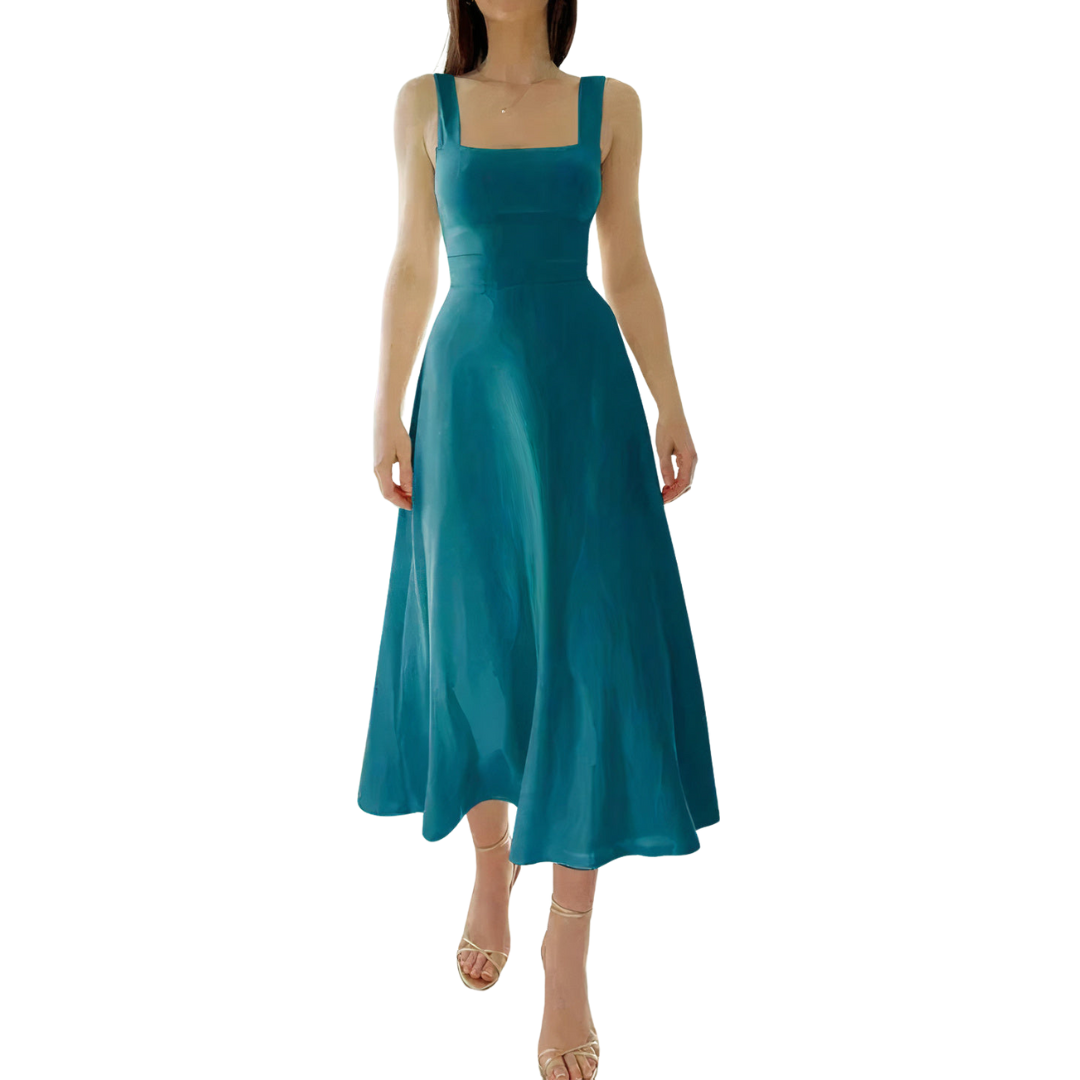 Elegant Fit and Flare Midi Dress for Women