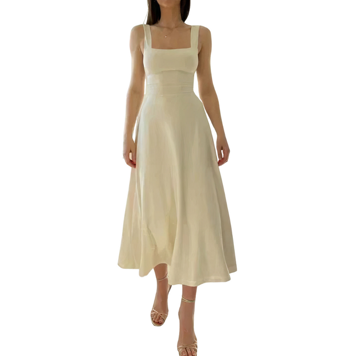 Elegant Fit and Flare Midi Dress for Women