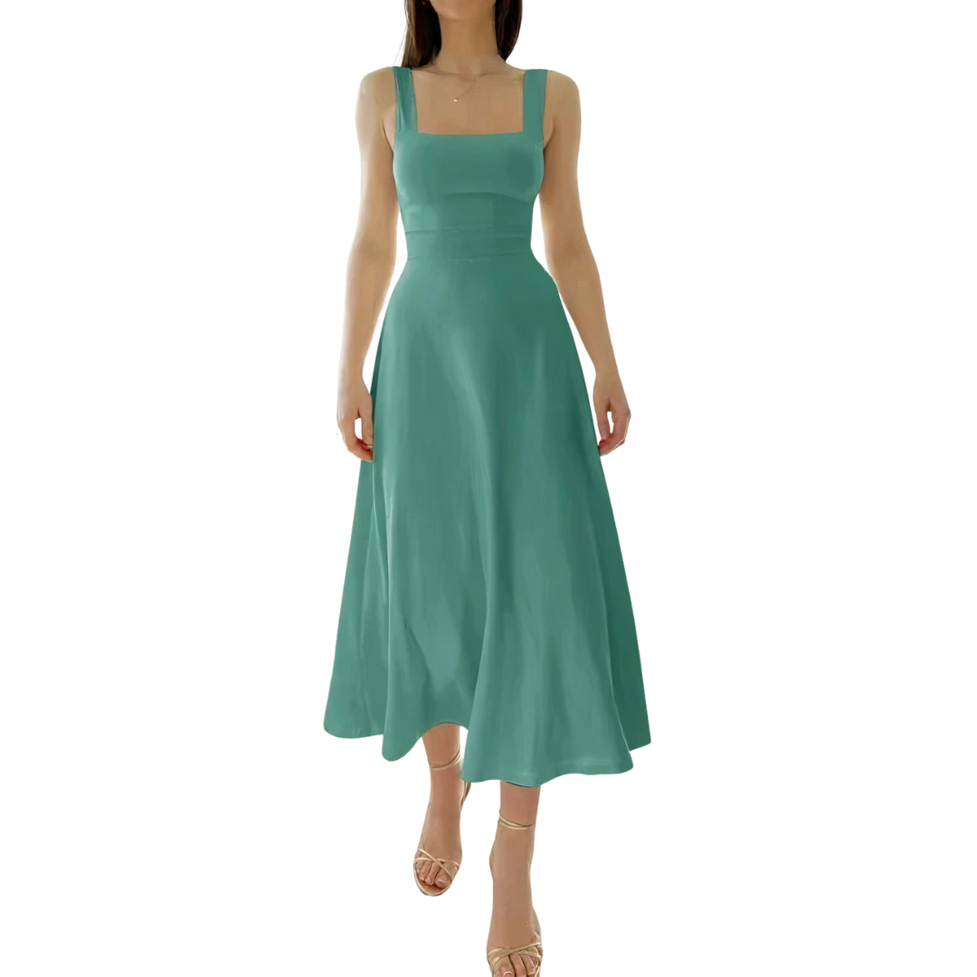 Elegant Fit and Flare Midi Dress for Women