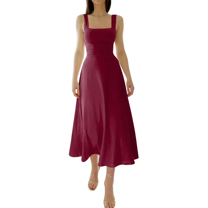 Elegant Fit and Flare Midi Dress for Women