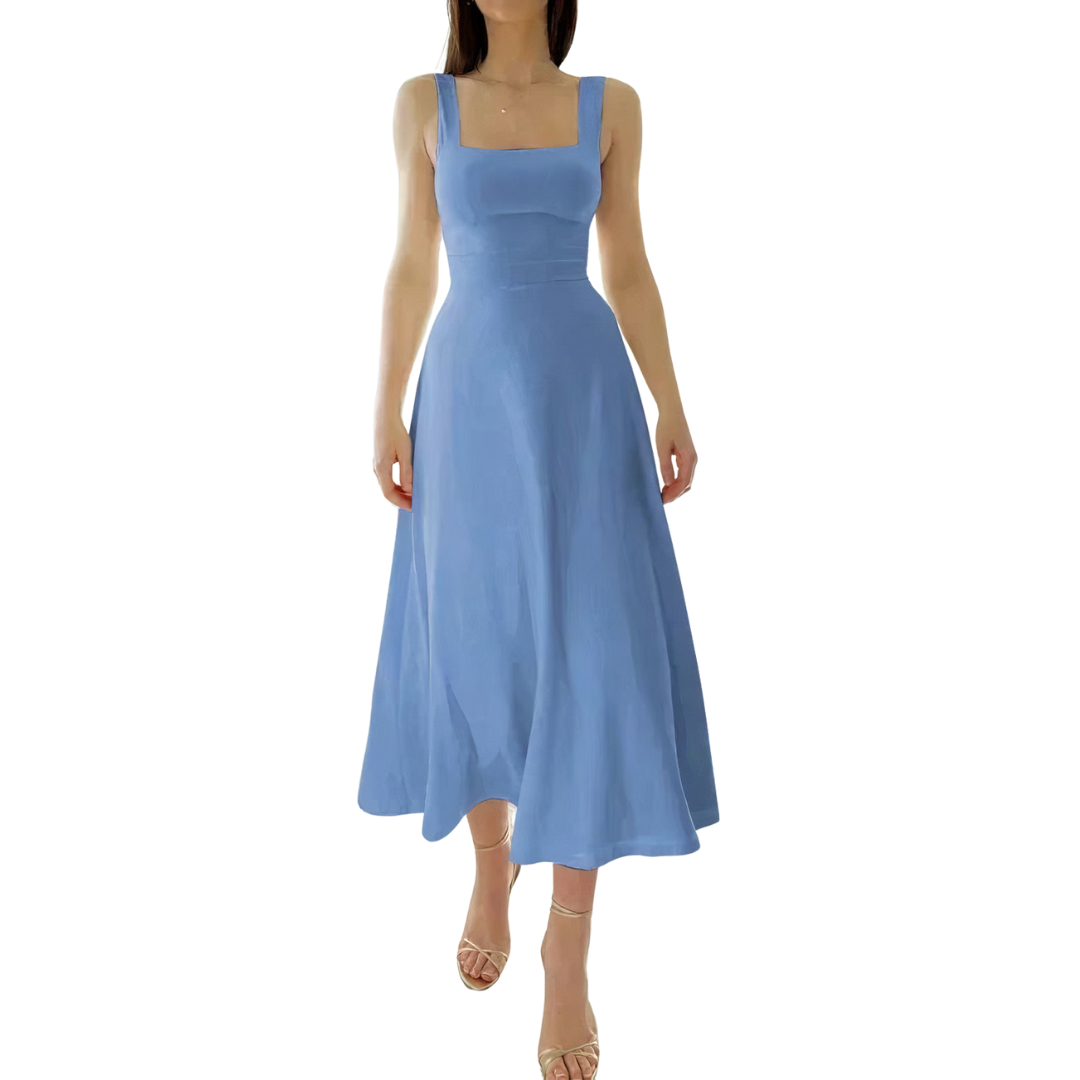 Elegant Fit and Flare Midi Dress for Women