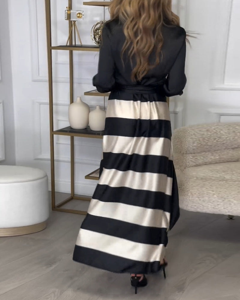 Jessibel | Striped Maxi Dress with Classic Detail