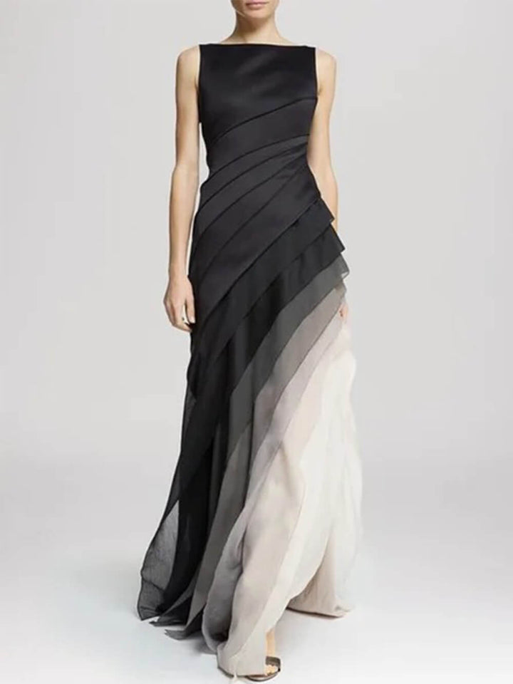 Sleeveless Ombre Tiered Gown for Women