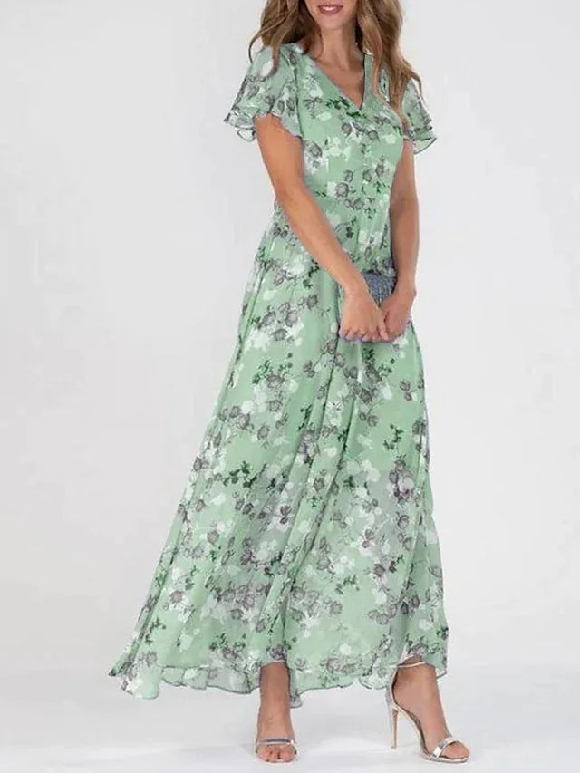 Long Summer dress with short sleeves