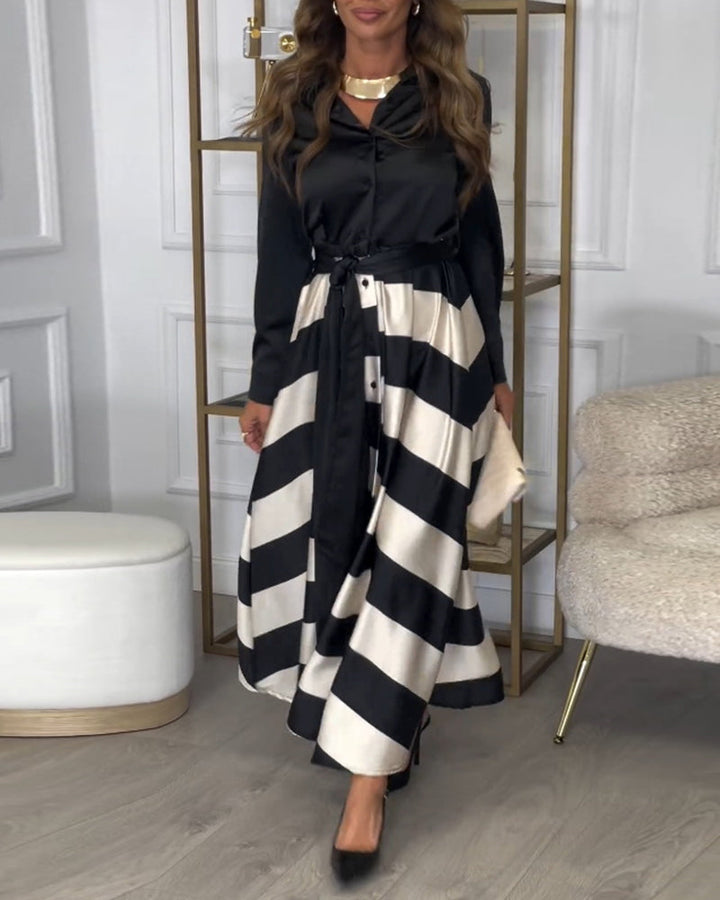 Jessibel | Striped Maxi Dress with Classic Detail