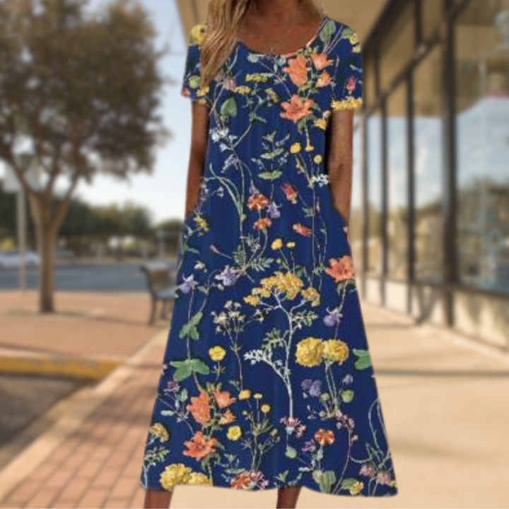 Vibrant Floral Print Maxi Dress for Women