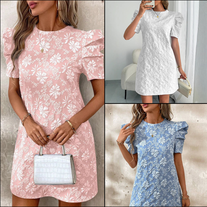Florana | Romantic Puff-Sleeve Floral Dress