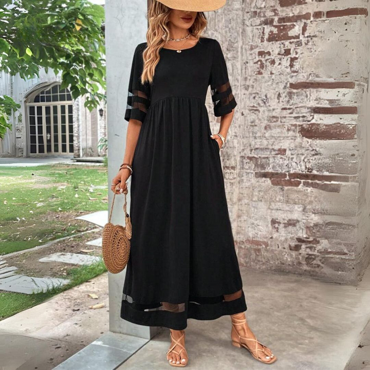 Long Round-Neck summer Dress for women