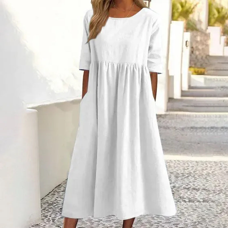 Casual Loose Pleated Hem Dress for Women