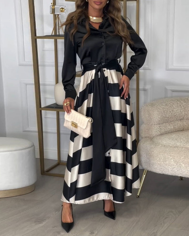 Jessibel | Striped Maxi Dress with Classic Detail