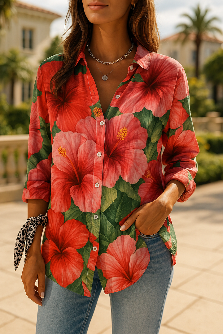 Amaia | Statement Print Blouse with Flowing Fit