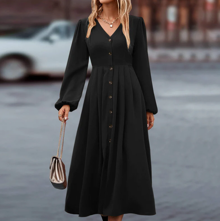 Timeless Button-Front Midi Dress For Women