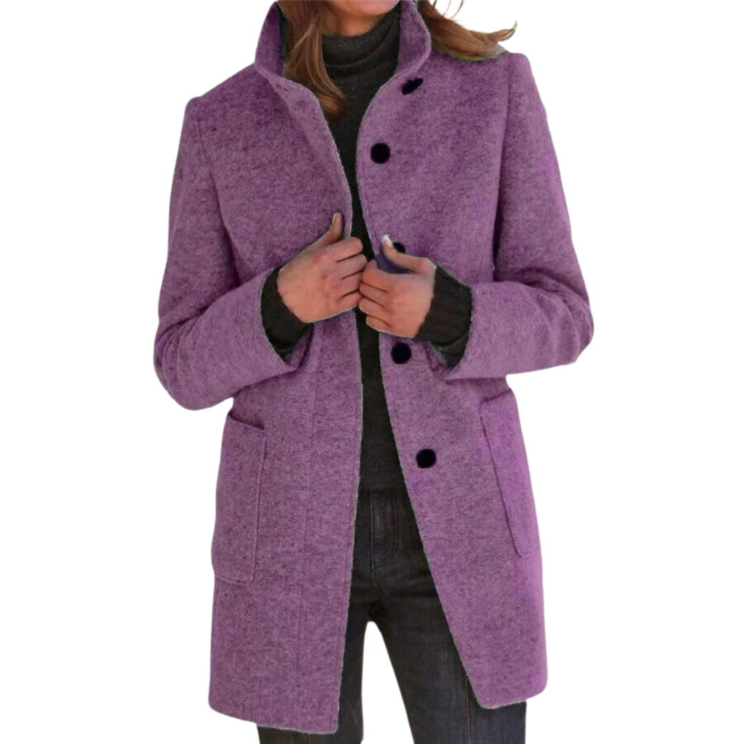 Timeless Stand-Up Collar Coat For Women