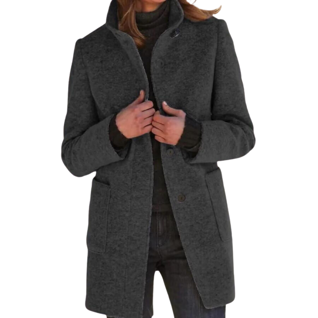 Timeless Stand-Up Collar Coat For Women