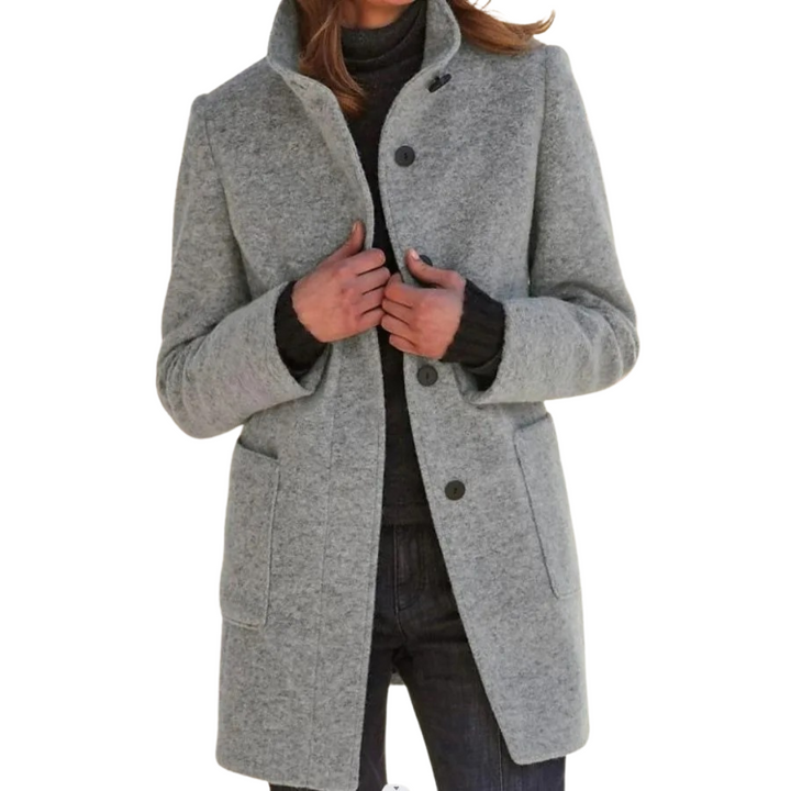 Timeless Stand-Up Collar Coat For Women