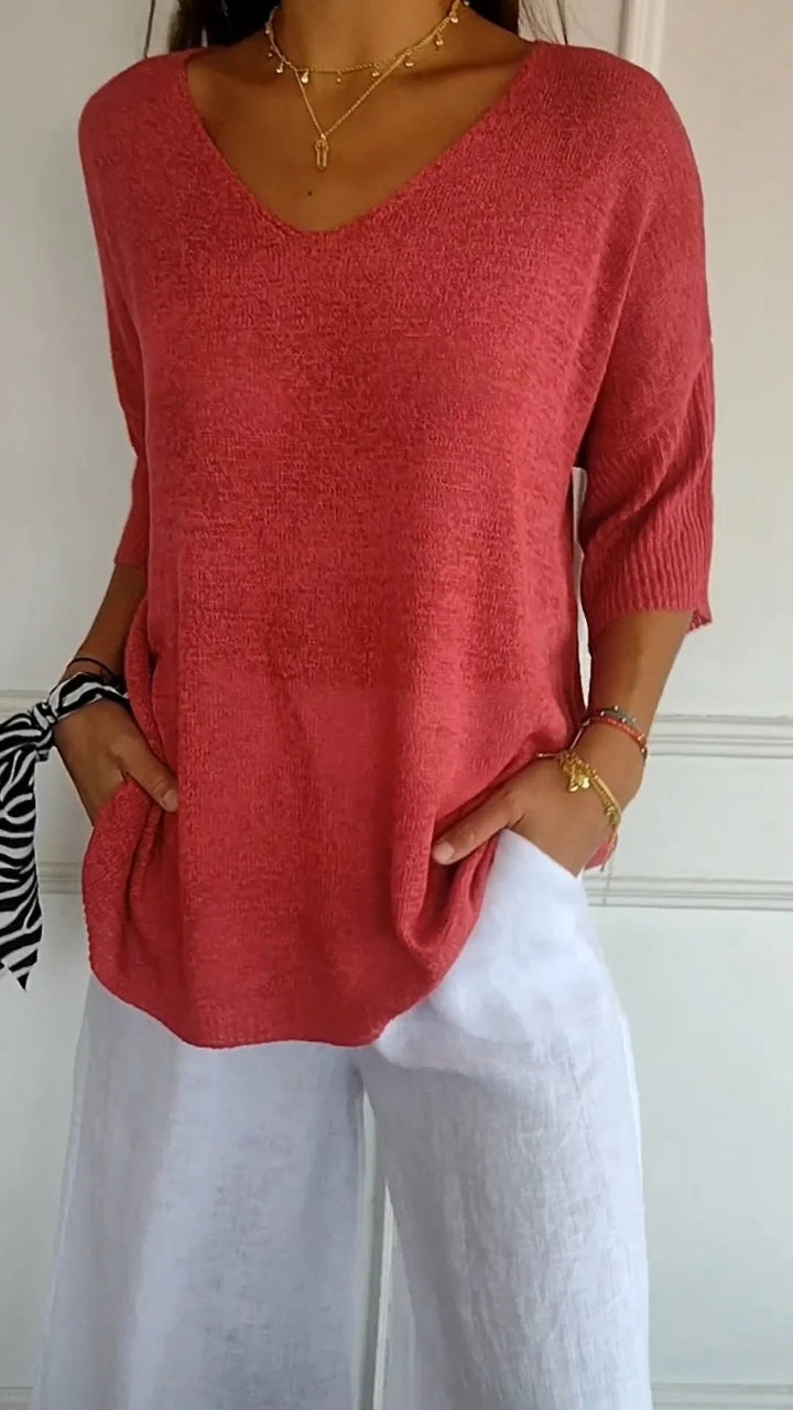 Mariann | Elegant V-Neck Top