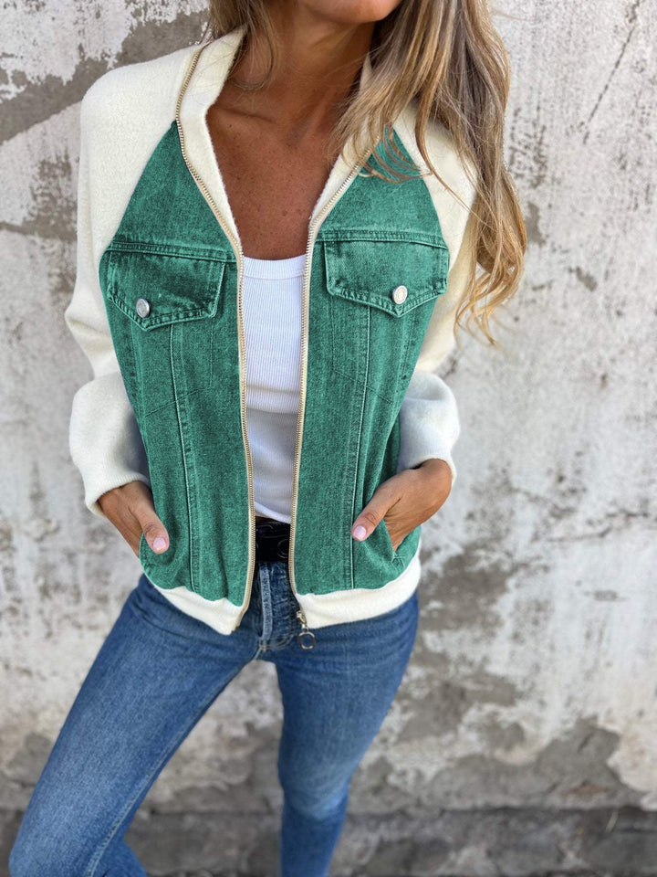 Ellen  | Casual V-neck Zipper Jacket