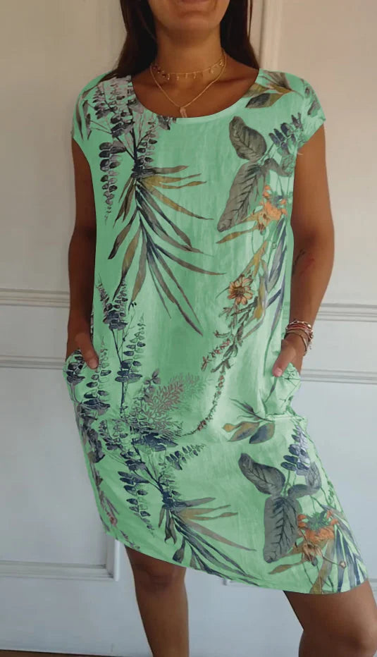 Floral Mid-Length Dress for Women