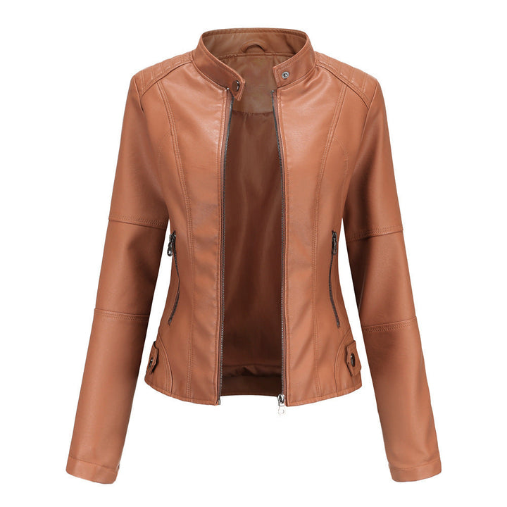 High Collar Zipper Jacket for Women