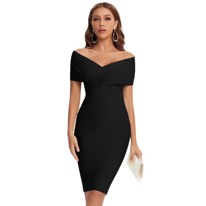 Women's Off-Shoulder V-Neck Bandage Dress