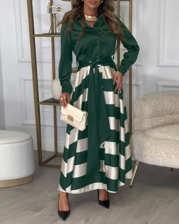 Jessibel | Striped Maxi Dress with Classic Detail