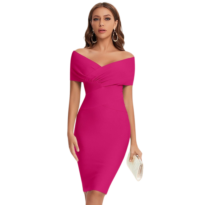 Women's Off-Shoulder V-Neck Bandage Dress