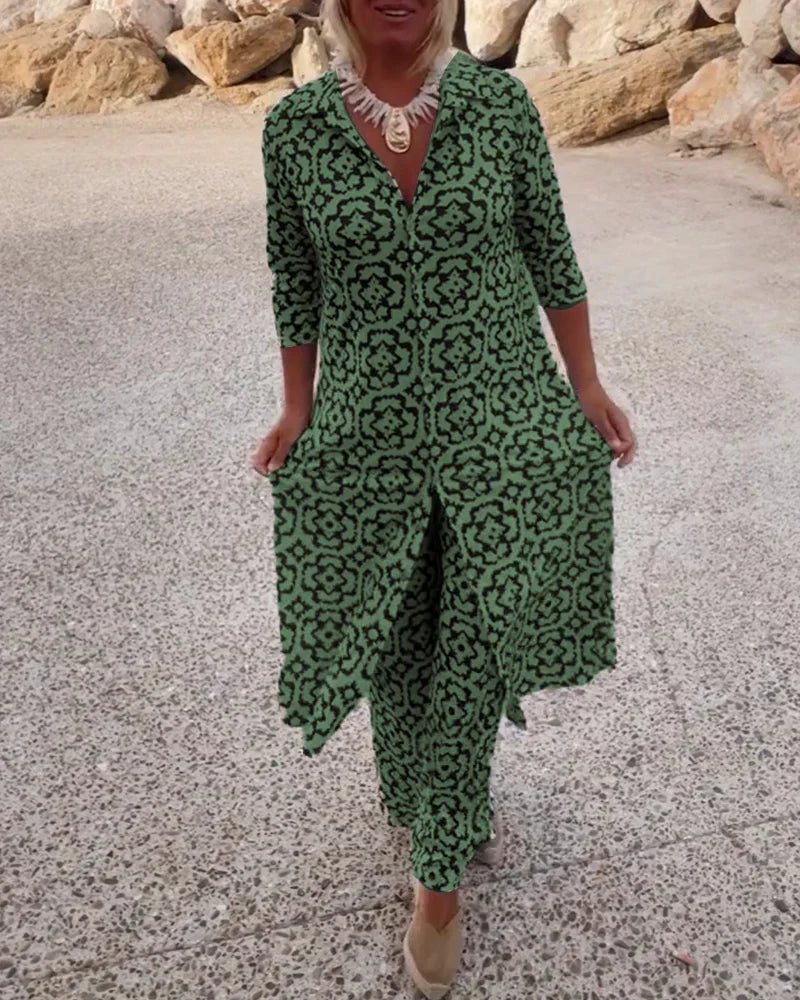 Camelia | Geometric Print Two-Piece Set