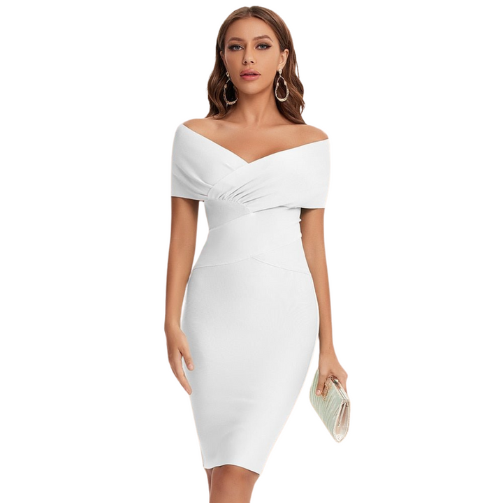 Women's Off-Shoulder V-Neck Bandage Dress