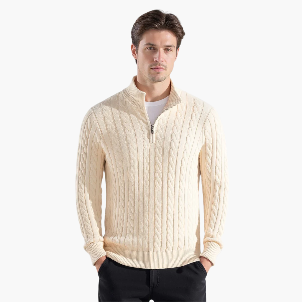 Delbert | Luxe Zip-Up Knit Sweater