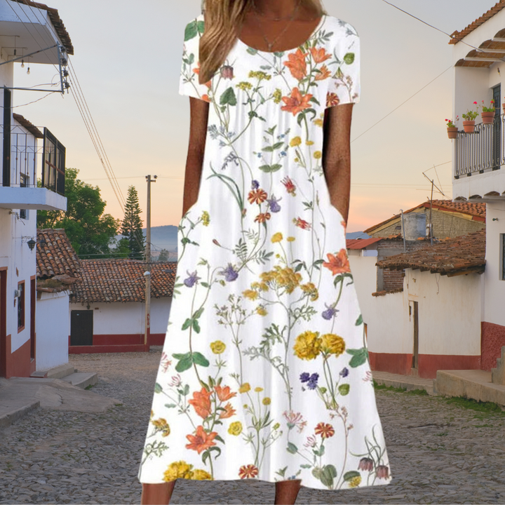 Vibrant Floral Print Maxi Dress for Women