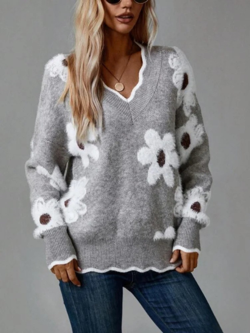 Susanya | Cozy Flower Sweater