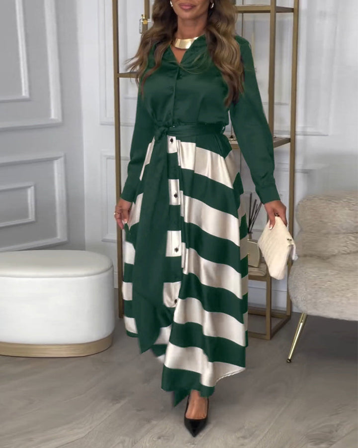 Jessibel | Striped Maxi Dress with Classic Detail