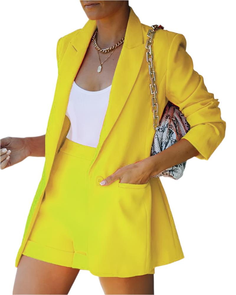 Vibrant Blazer and Shorts Set For Women