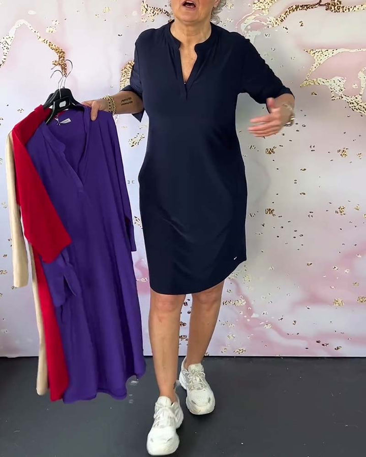 Whitney | Minimalist V-Neck Dress
