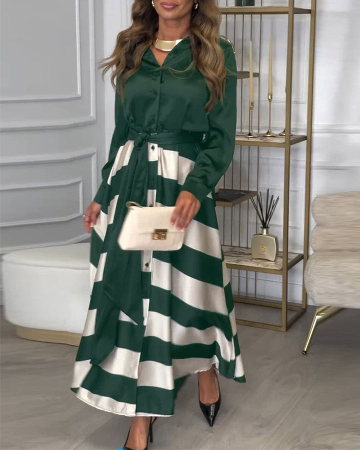 Jessibel | Striped Maxi Dress with Classic Detail