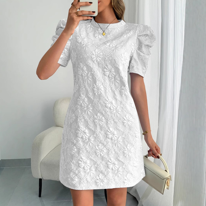 Florana | Romantic Puff-Sleeve Floral Dress