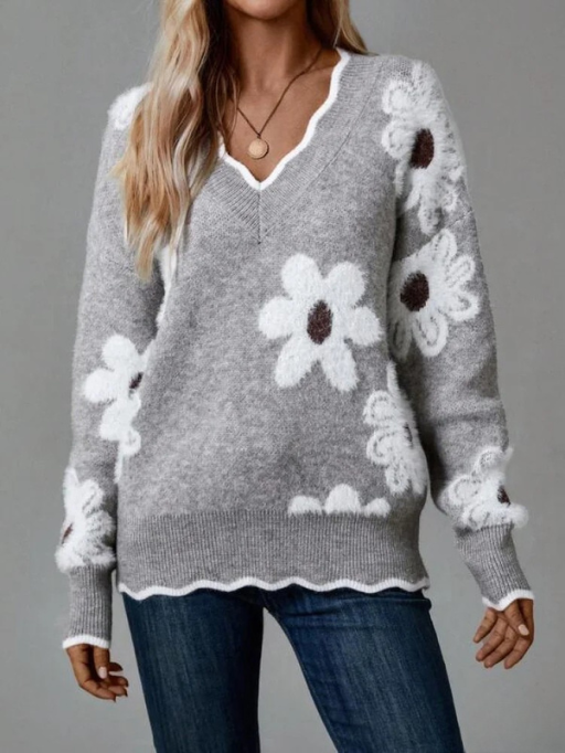 Susanya | Cozy Flower Sweater