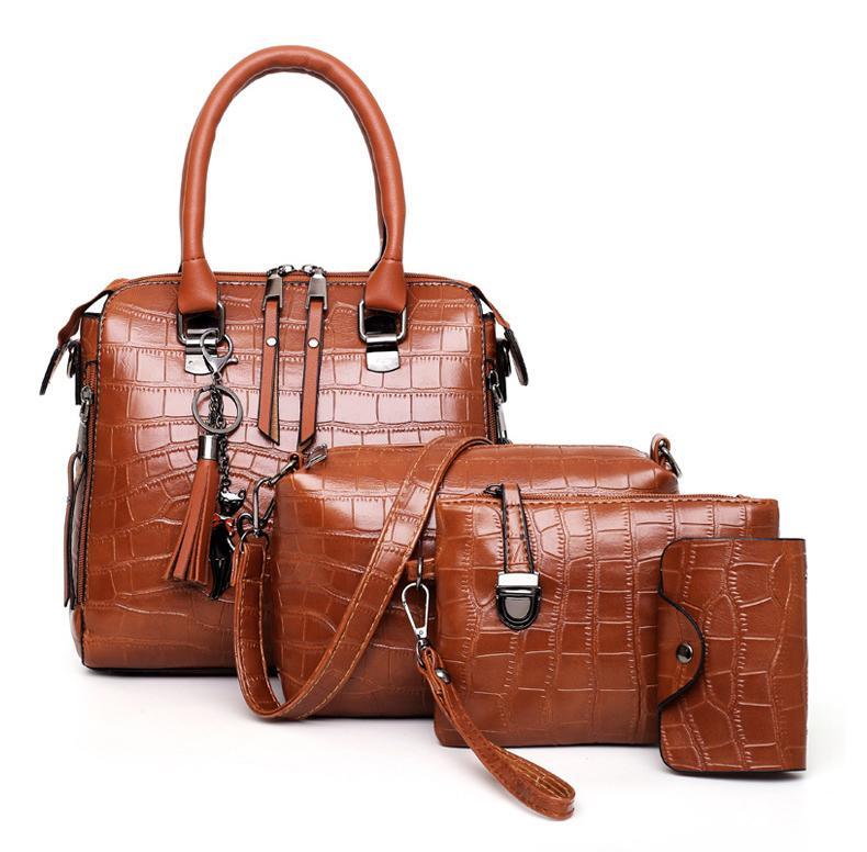 Luxury Crocodile Pattern Handbag Set for Women