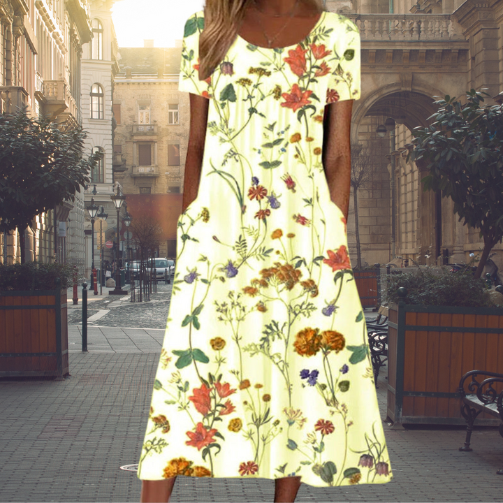 Vibrant Floral Print Maxi Dress for Women