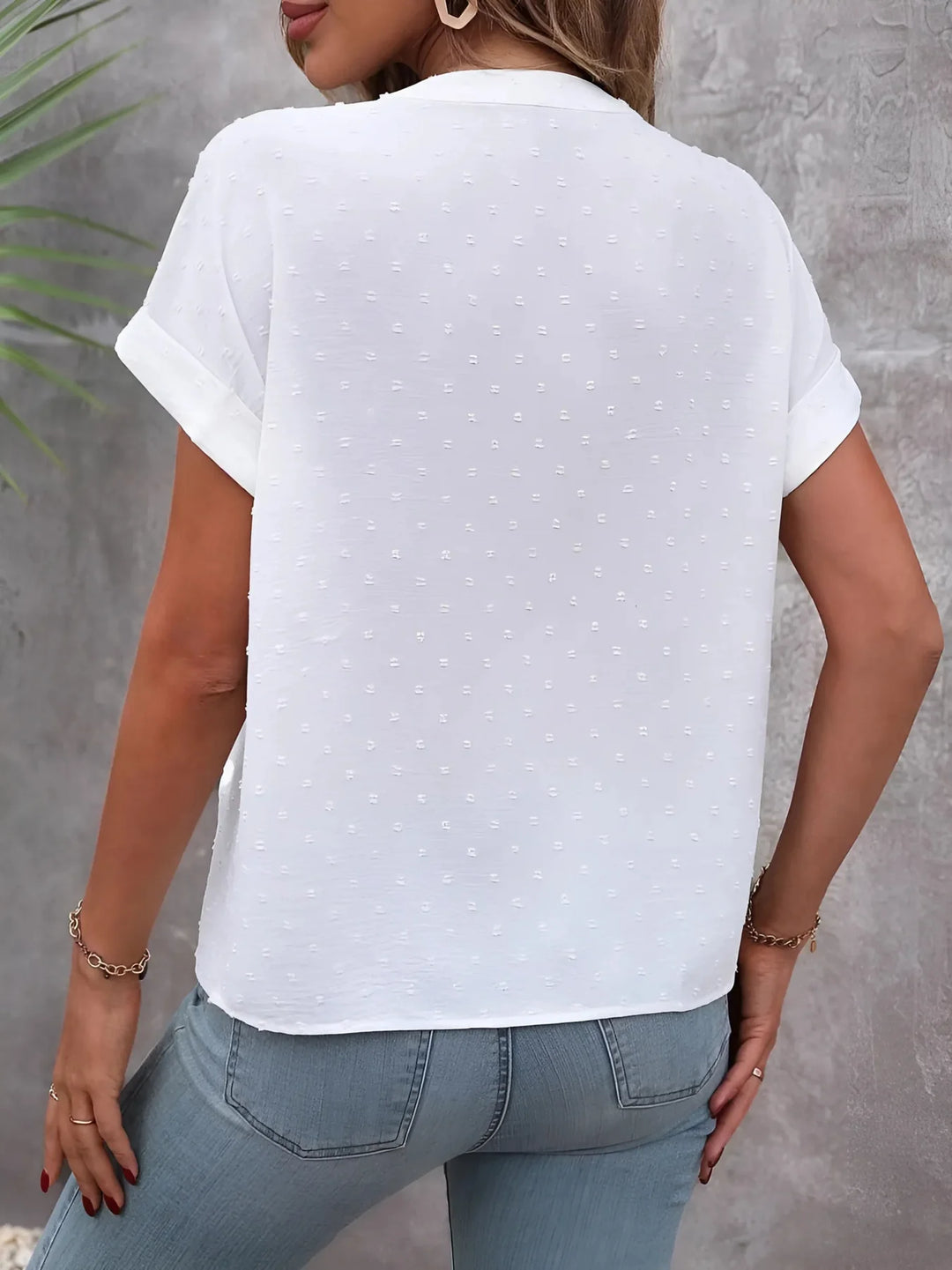 Benedetta | Swiss Dot Button-Down Top