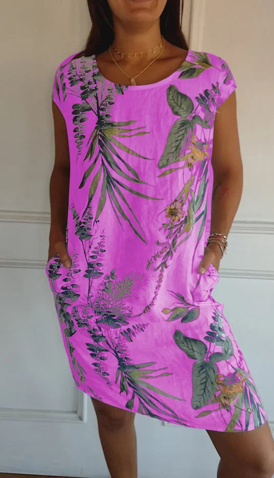 Floral Mid-Length Dress for Women