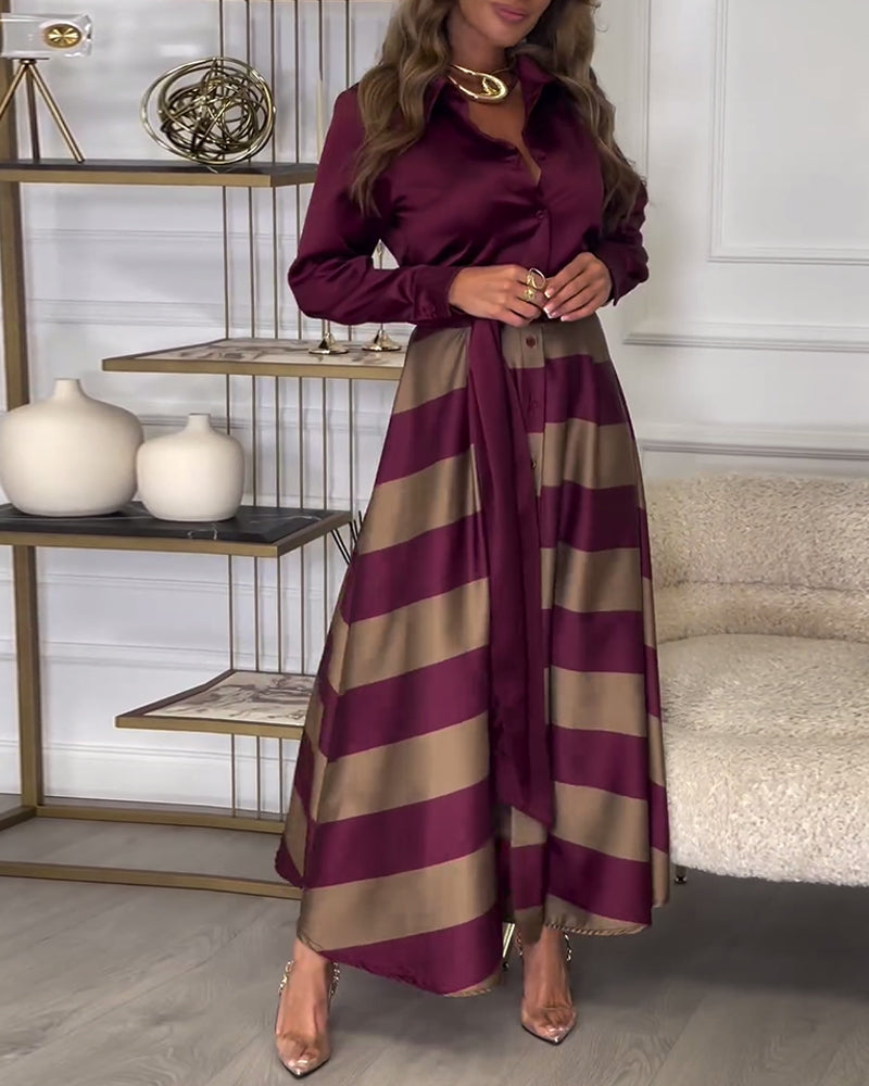 Jessibel | Striped Maxi Dress with Classic Detail