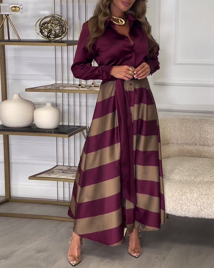 Jessibel | Striped Maxi Dress with Classic Detail