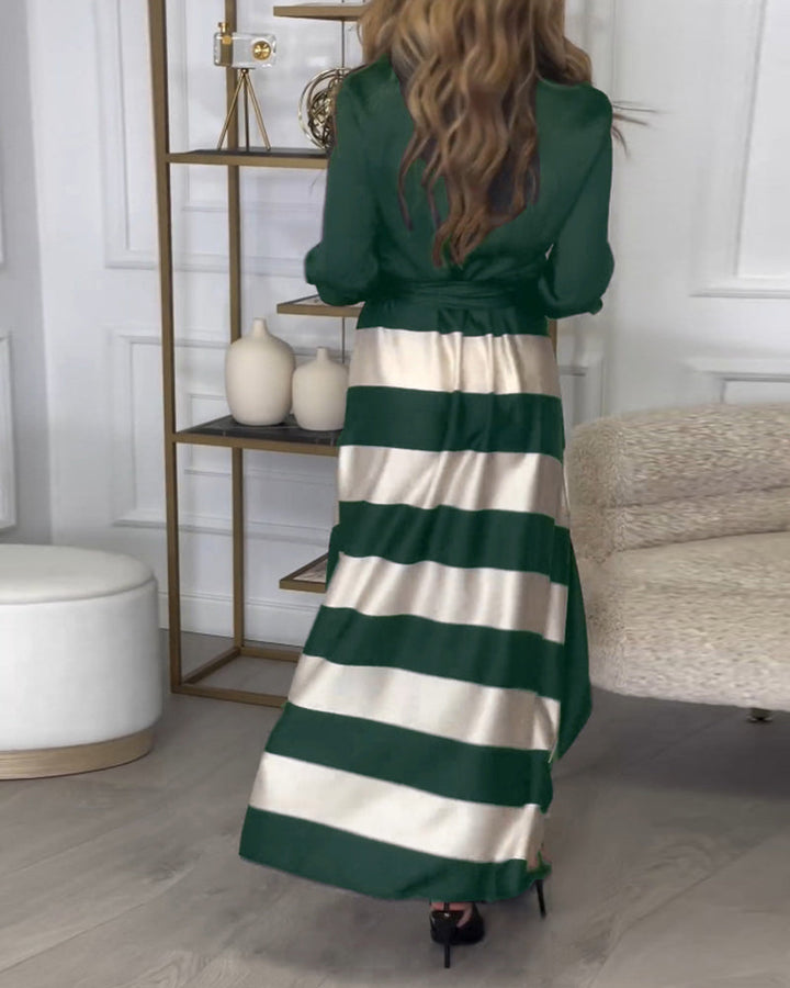 Jessibel | Striped Maxi Dress with Classic Detail