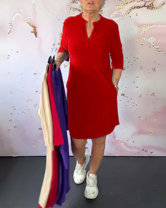 Whitney | Minimalist V-Neck Dress
