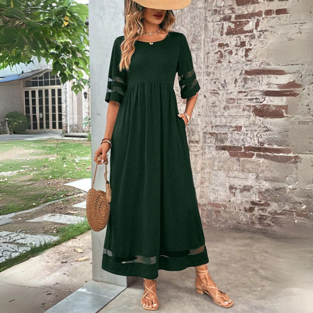 Long Round-Neck summer Dress for women